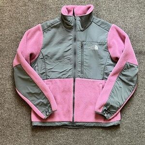 The North Face Denali Pink and Grey Fleece Jacket Womens Size Medium